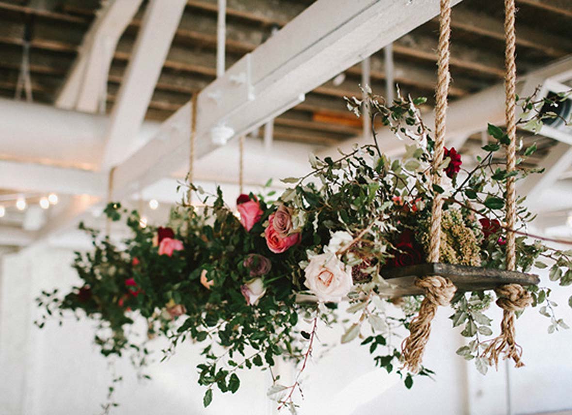 DIY  Hanging Centerpiece with Greens & Spring Flowers - A Daily